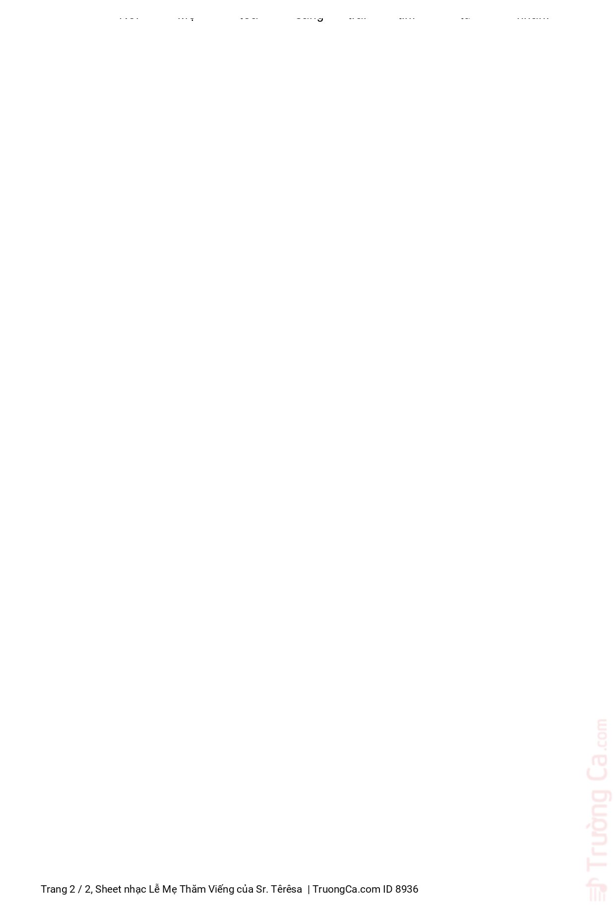 Page 2 of Sheet music PDF Lễ Mẹ Thăm Viếng - Sr. Têrêsa