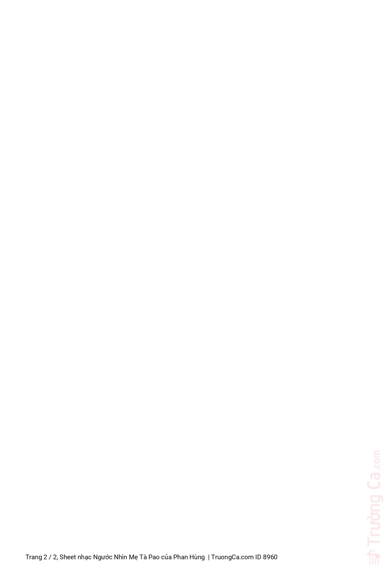 Page 2 of Sheet music PDF Ngước Nhìn Mẹ Tà Pao - Phan Hùng