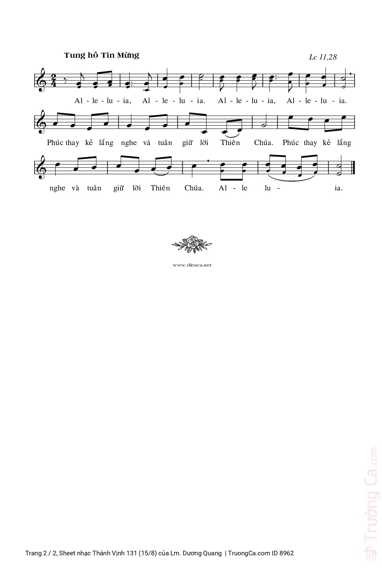 Page 2 of Sheet music PDF Thánh Vịnh 131 (15/8) - Lm. Dương Quang