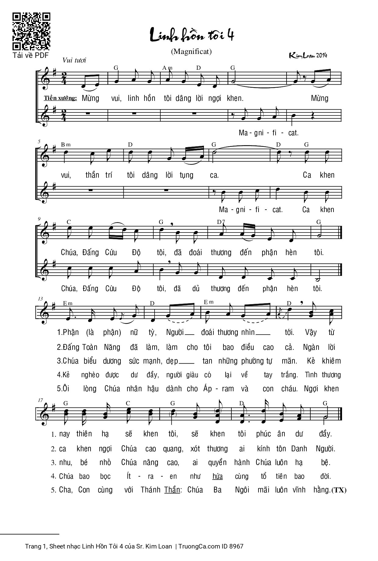 Sheet PDF of Linh Hồn Tôi 4