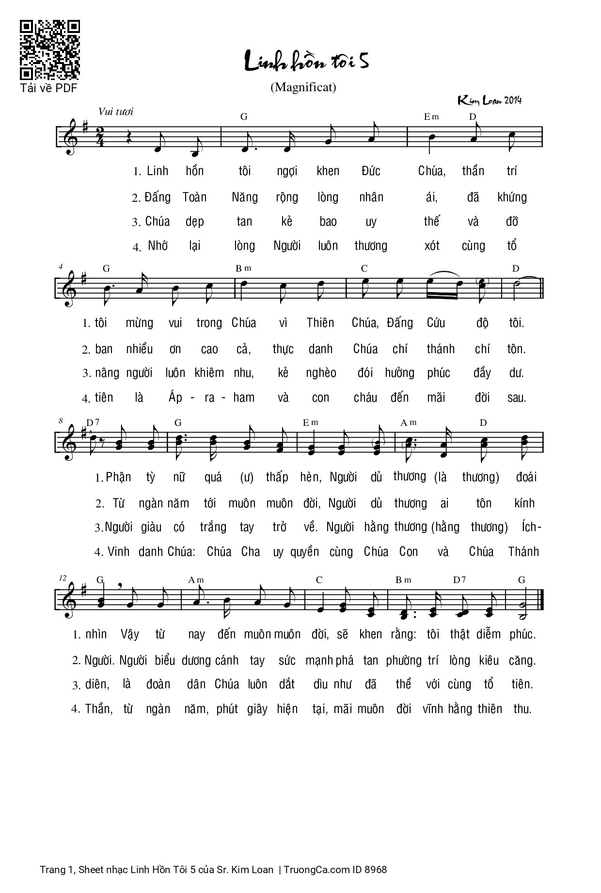 Sheet PDF of Linh Hồn Tôi 5