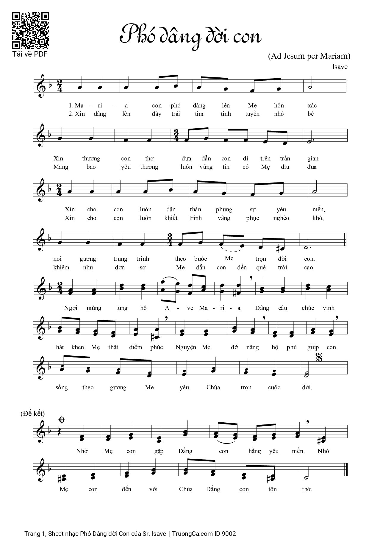 Phó Dâng đời Con