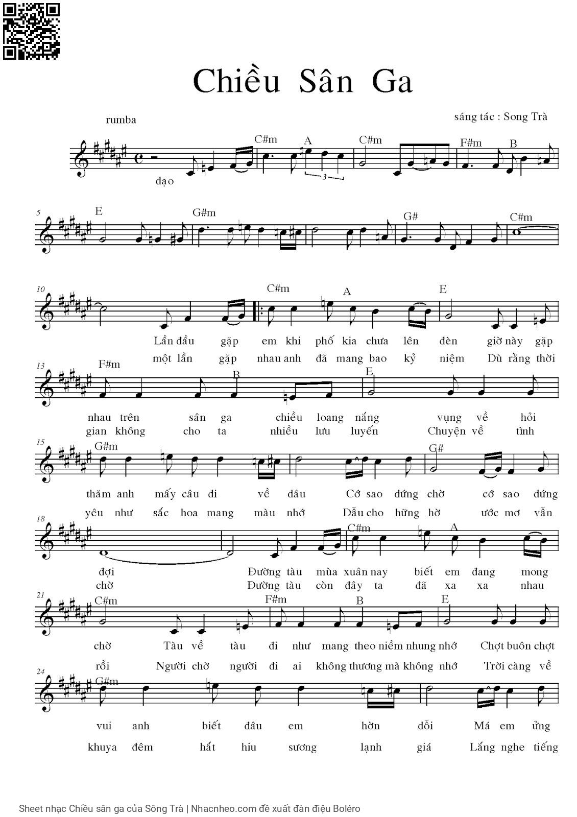 Sheet PDF of Chiều sân ga