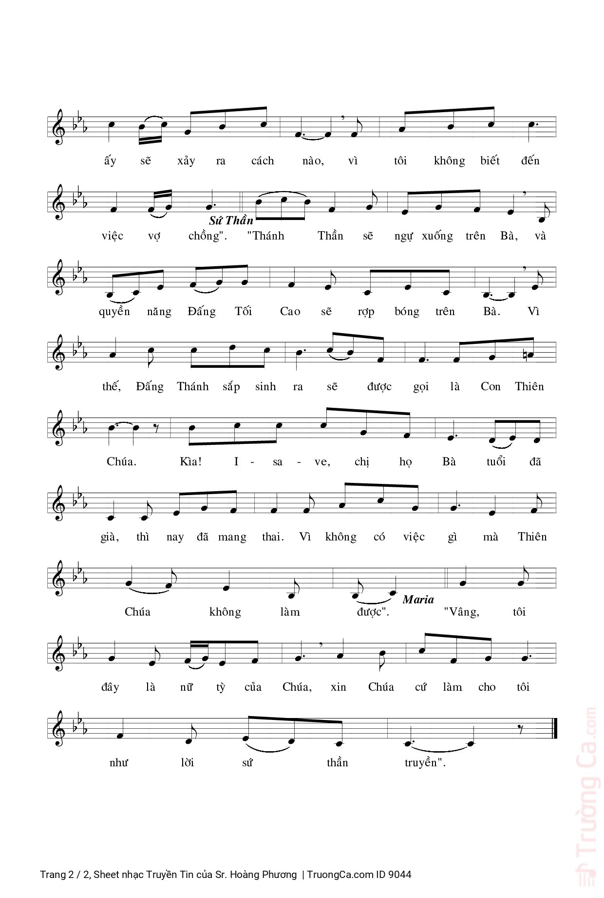 Page 2 of Sheet music PDF Truyền Tin - Sr. Hoàng Phương