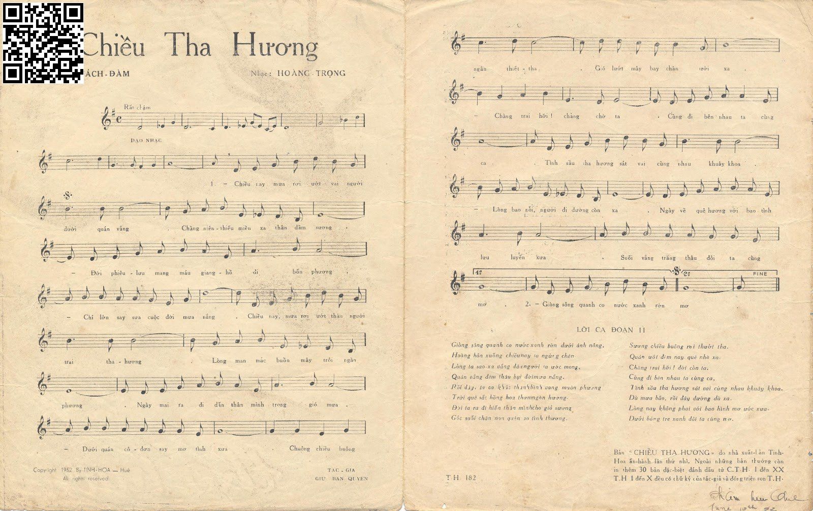 Page 2 of Sheet music PDF Chiều tha hương - Hoàng Trọng