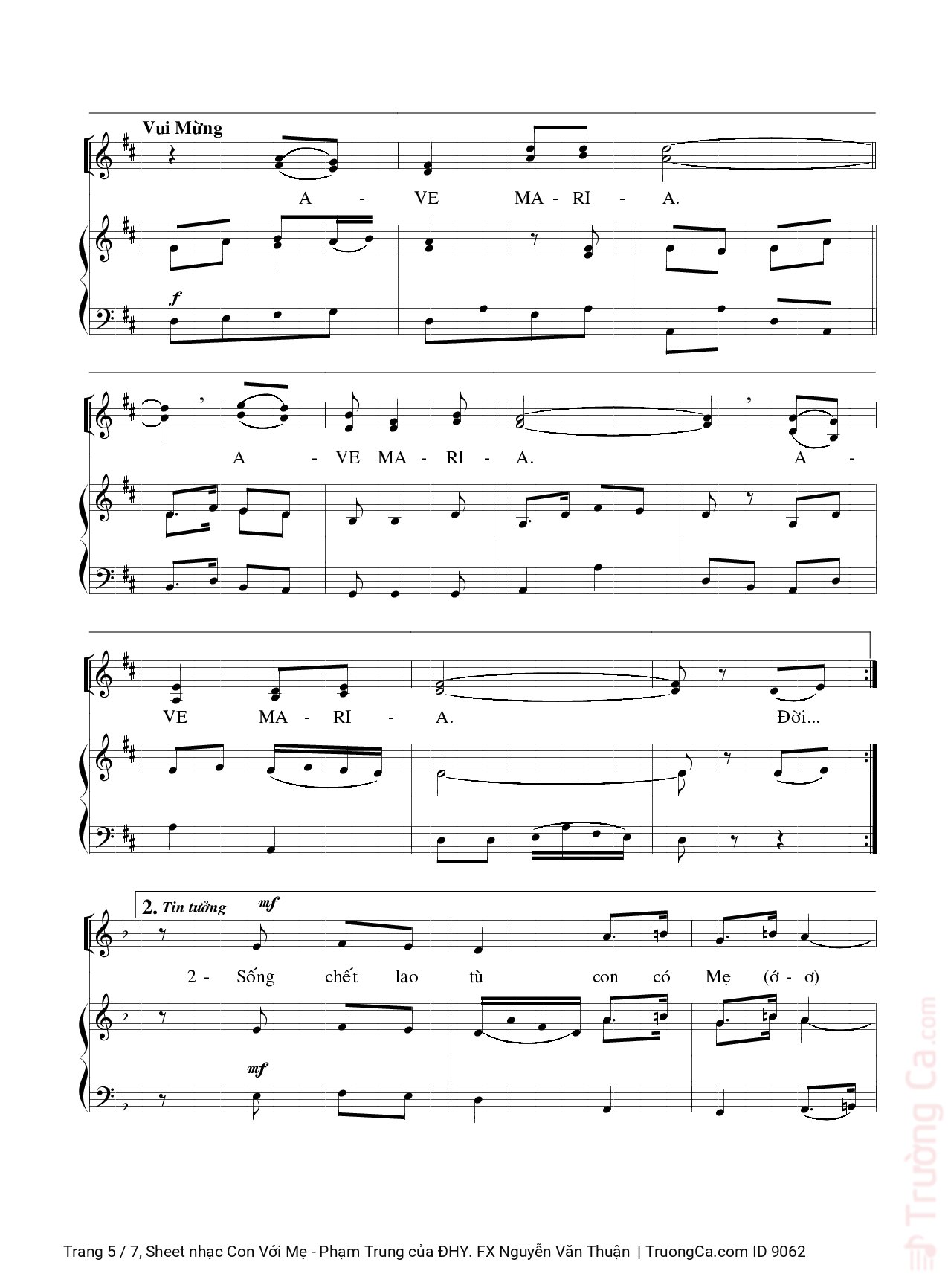 Page 5 of Sheet music PDF Con Với Mẹ - Phạm Trung - ĐHY. FX Nguyễn Văn Thuận