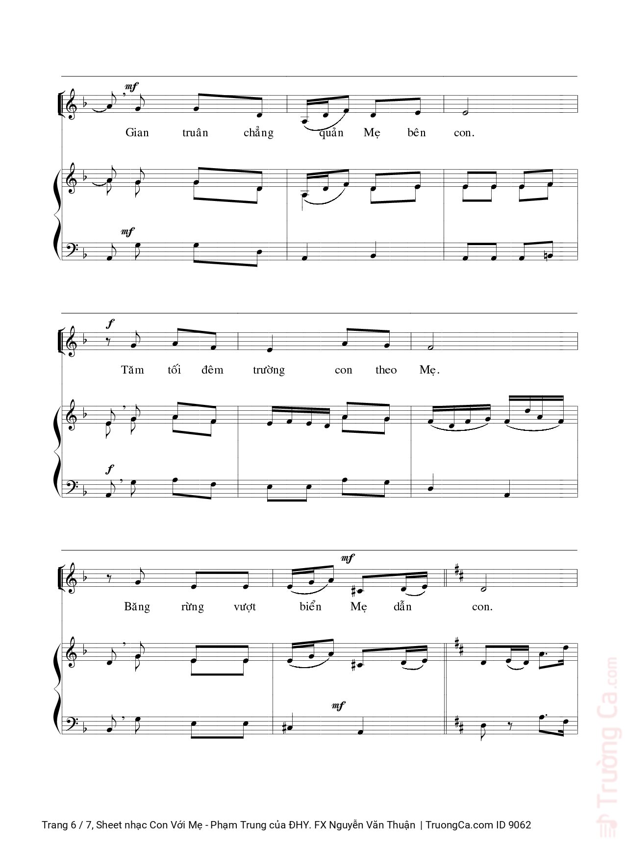 Page 6 of Sheet music PDF Con Với Mẹ - Phạm Trung - ĐHY. FX Nguyễn Văn Thuận