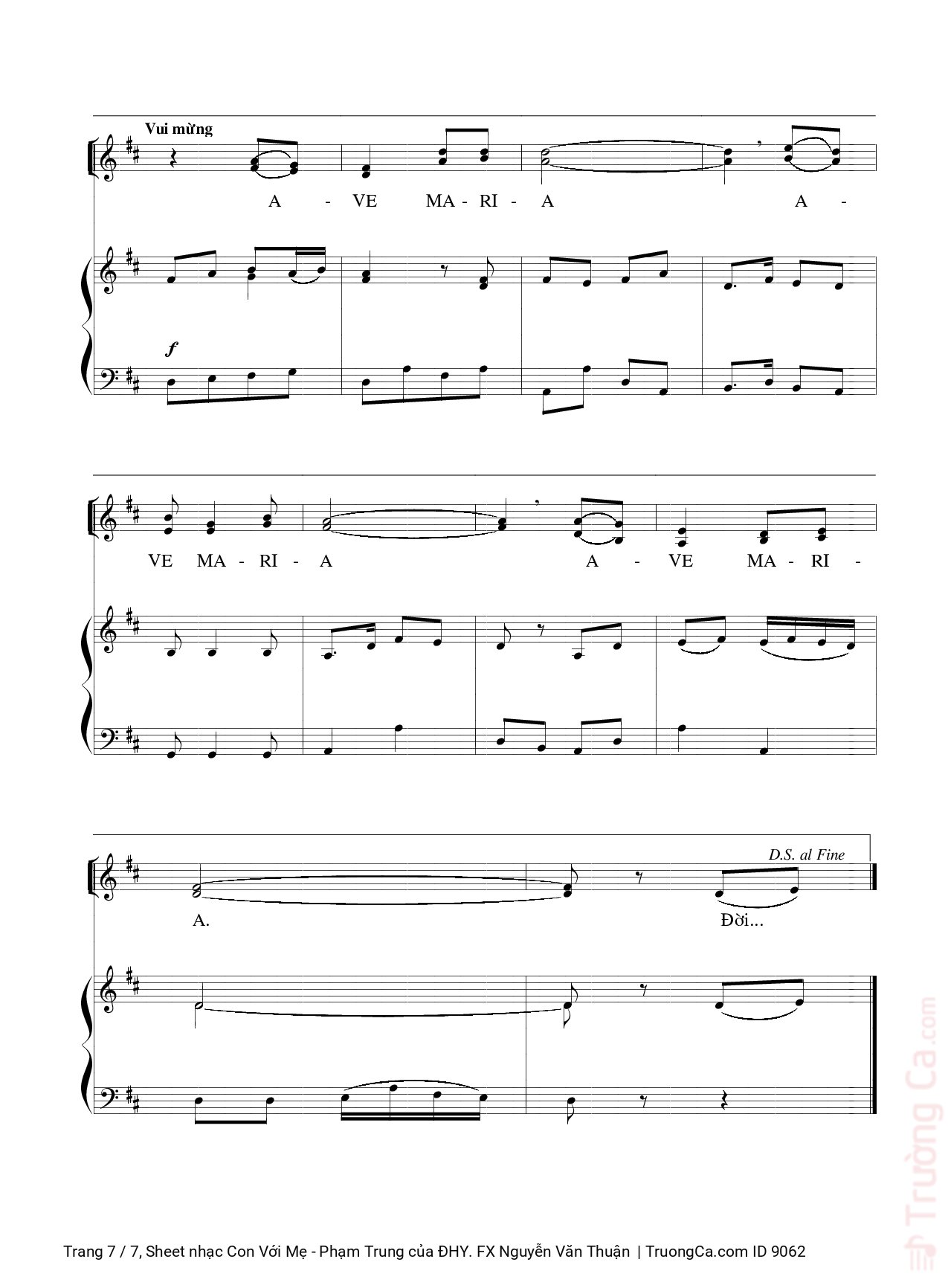 Page 7 of Sheet music PDF Con Với Mẹ - Phạm Trung - ĐHY. FX Nguyễn Văn Thuận