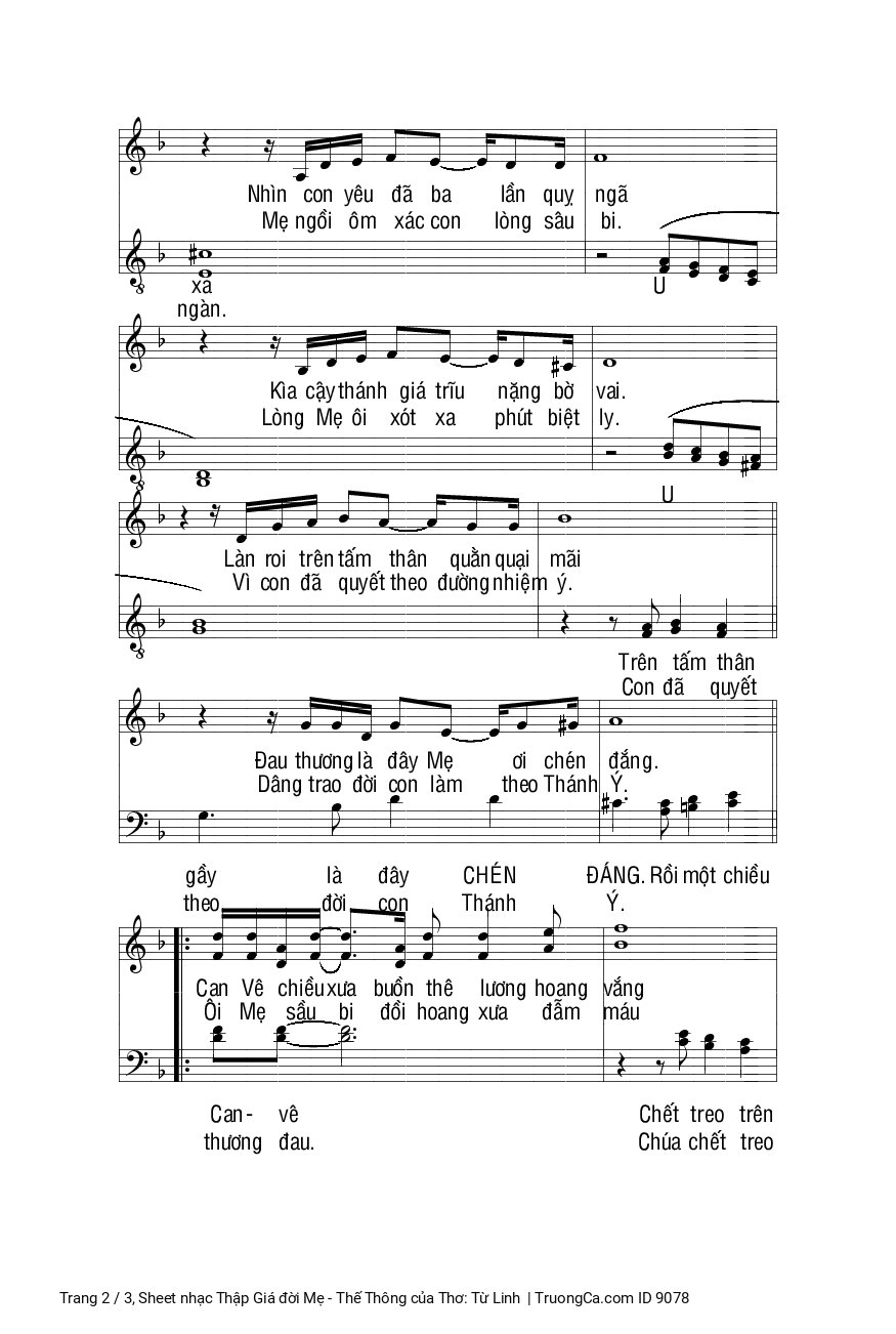 Page 2 of Sheet music PDF Thập Giá đời Mẹ - Thế Thông - Thơ: Từ Linh