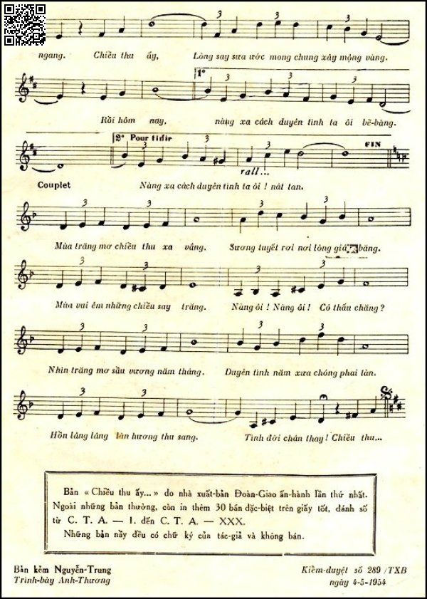 Page 3 of Sheet music PDF Chiều thu ấy - Lam Phương