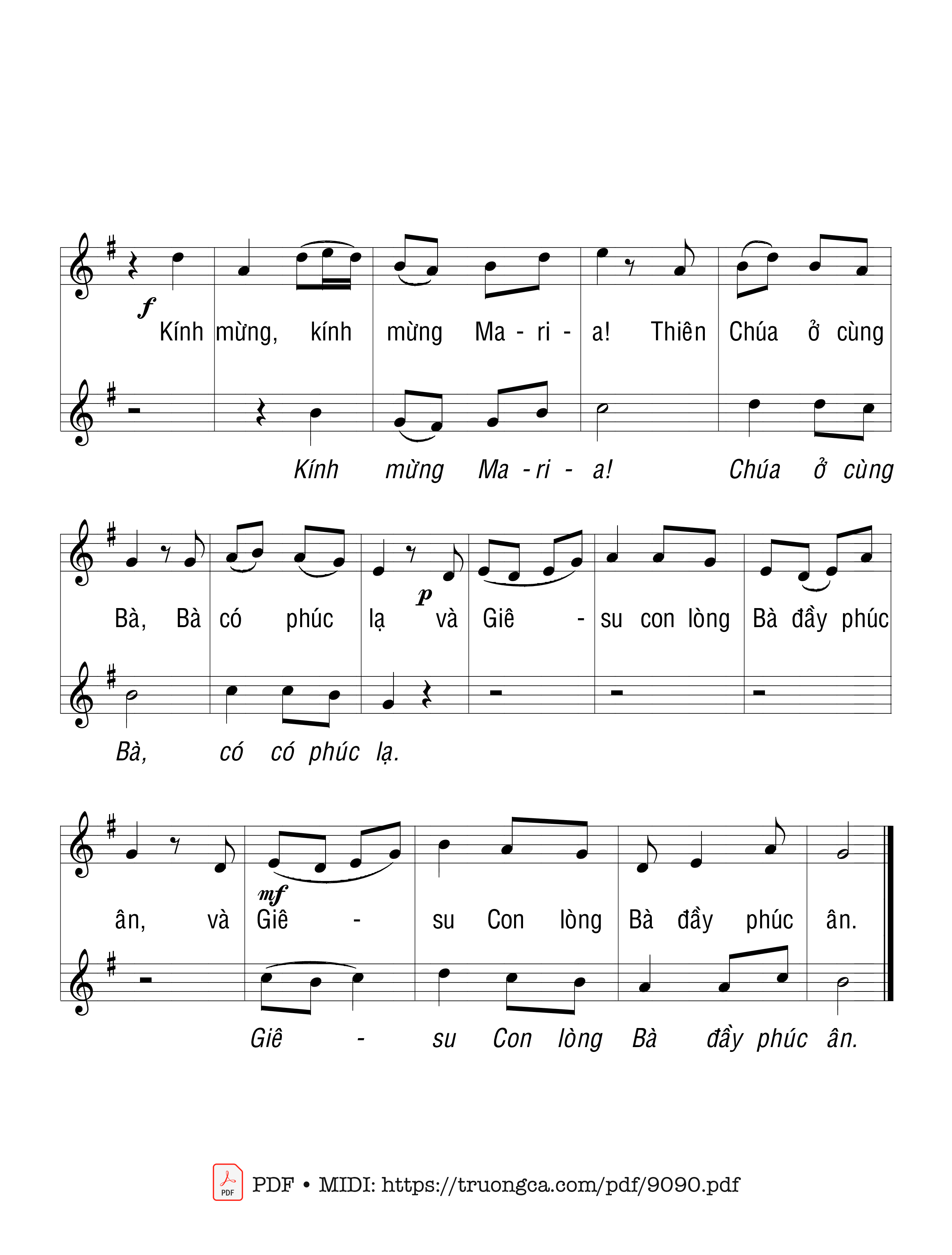 Page 2 of Sheet music PDF Một Người Nữ - Lm. Ân Đức