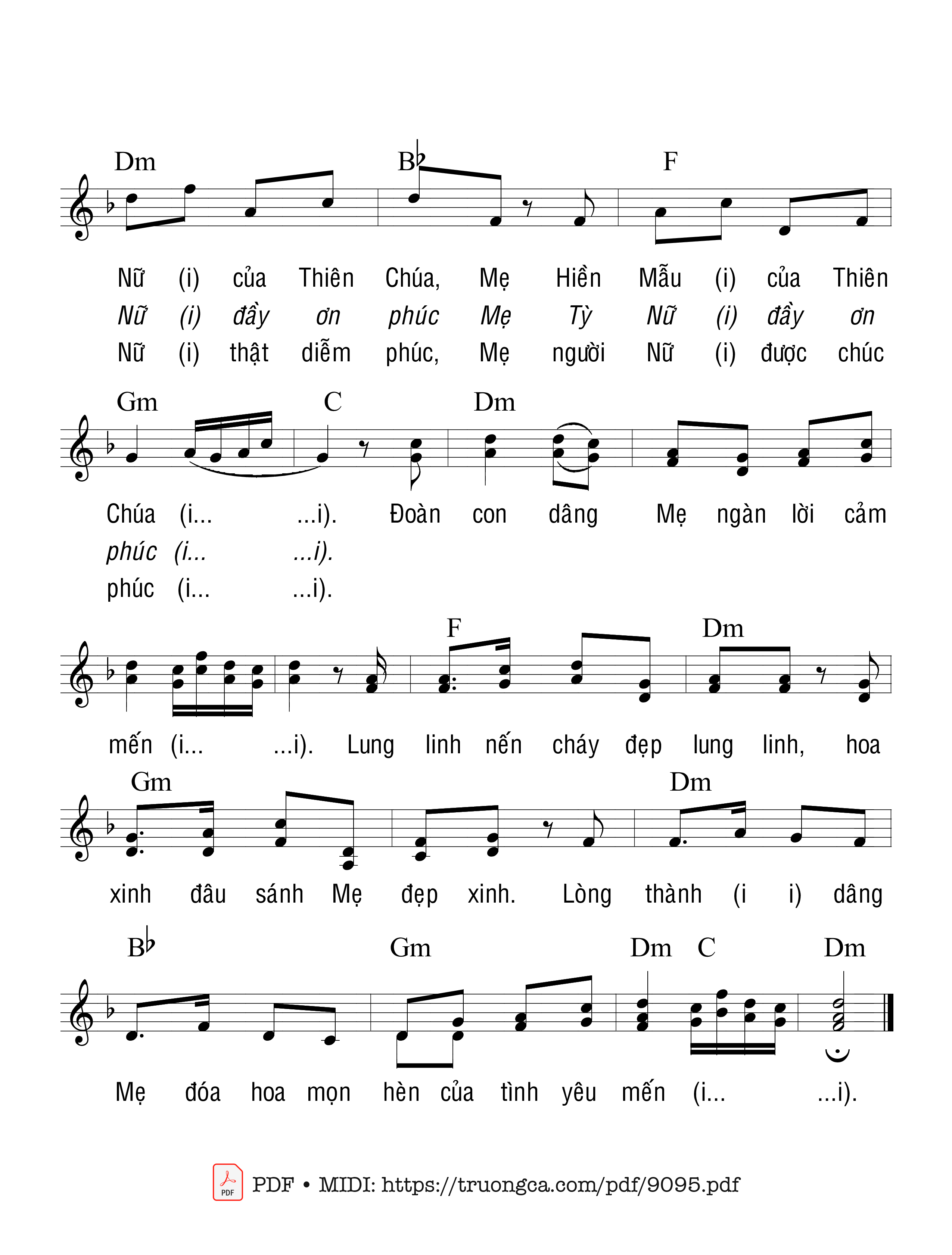 Page 2 of Sheet music PDF Maria, Người Nữ Thánh Thể (người Nữ Diễm Phúc) - Lm. Ân Đức