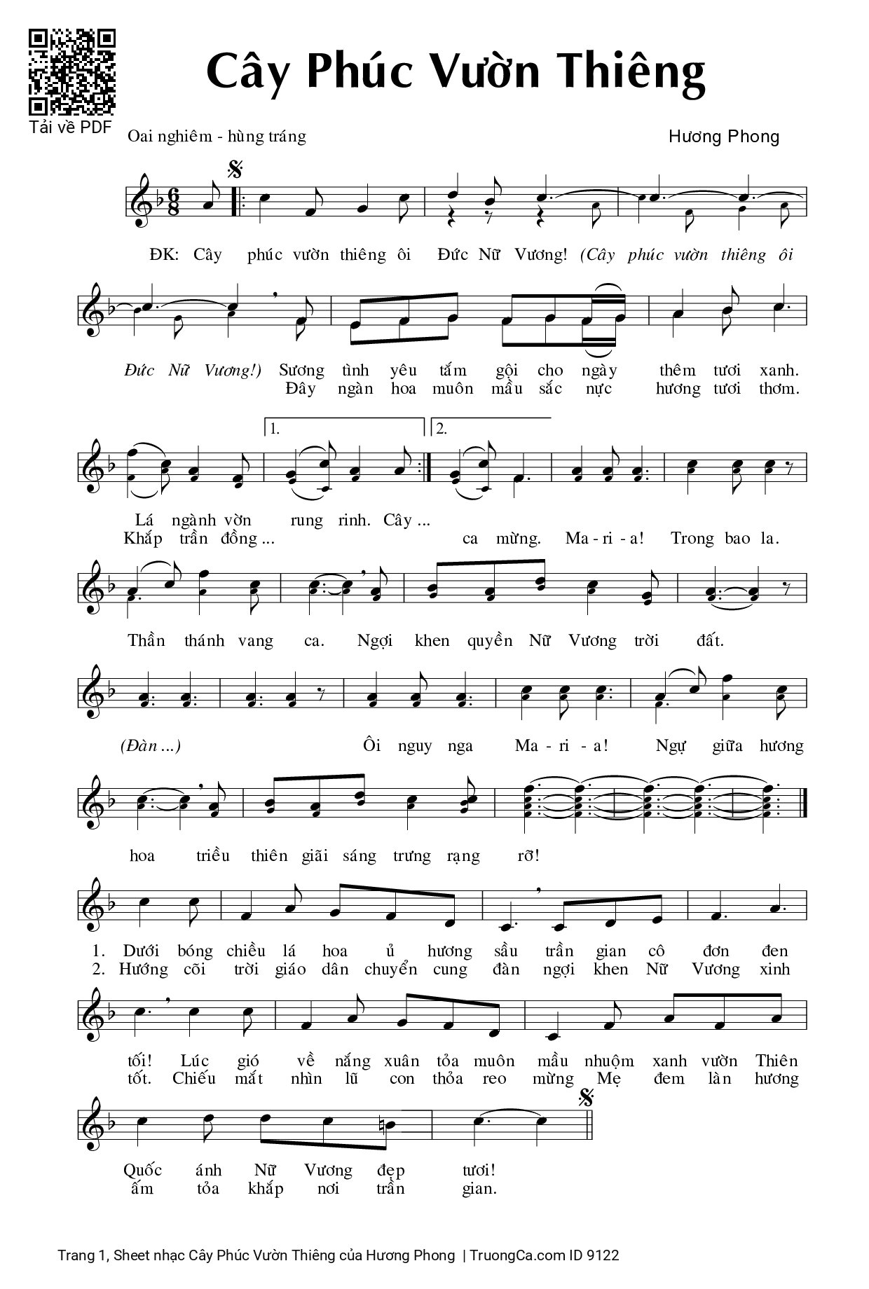 Sheet PDF of Cây Phúc Vườn Thiêng
