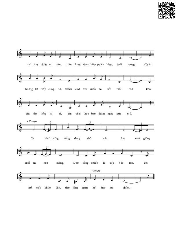 Page 2 of Sheet music PDF Chiều tĩnh lặng - Lê Vân Tú