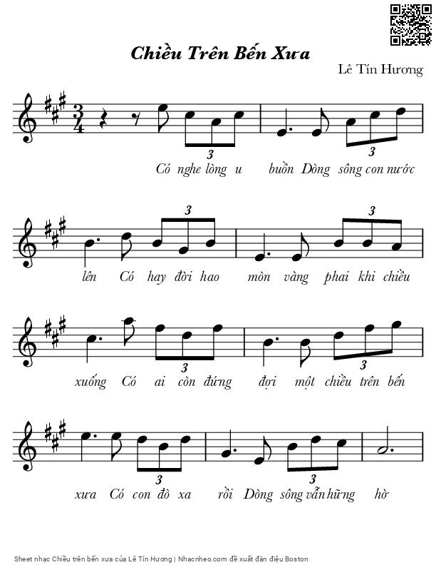 Sheet PDF of Chiều trên bến xưa