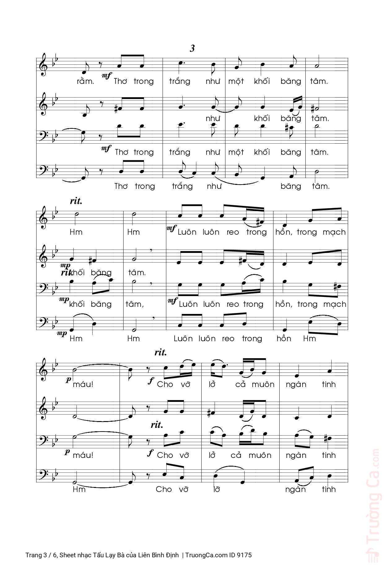 Page 3 of Sheet music PDF Tấu Lạy Bà - Liên Bình Định