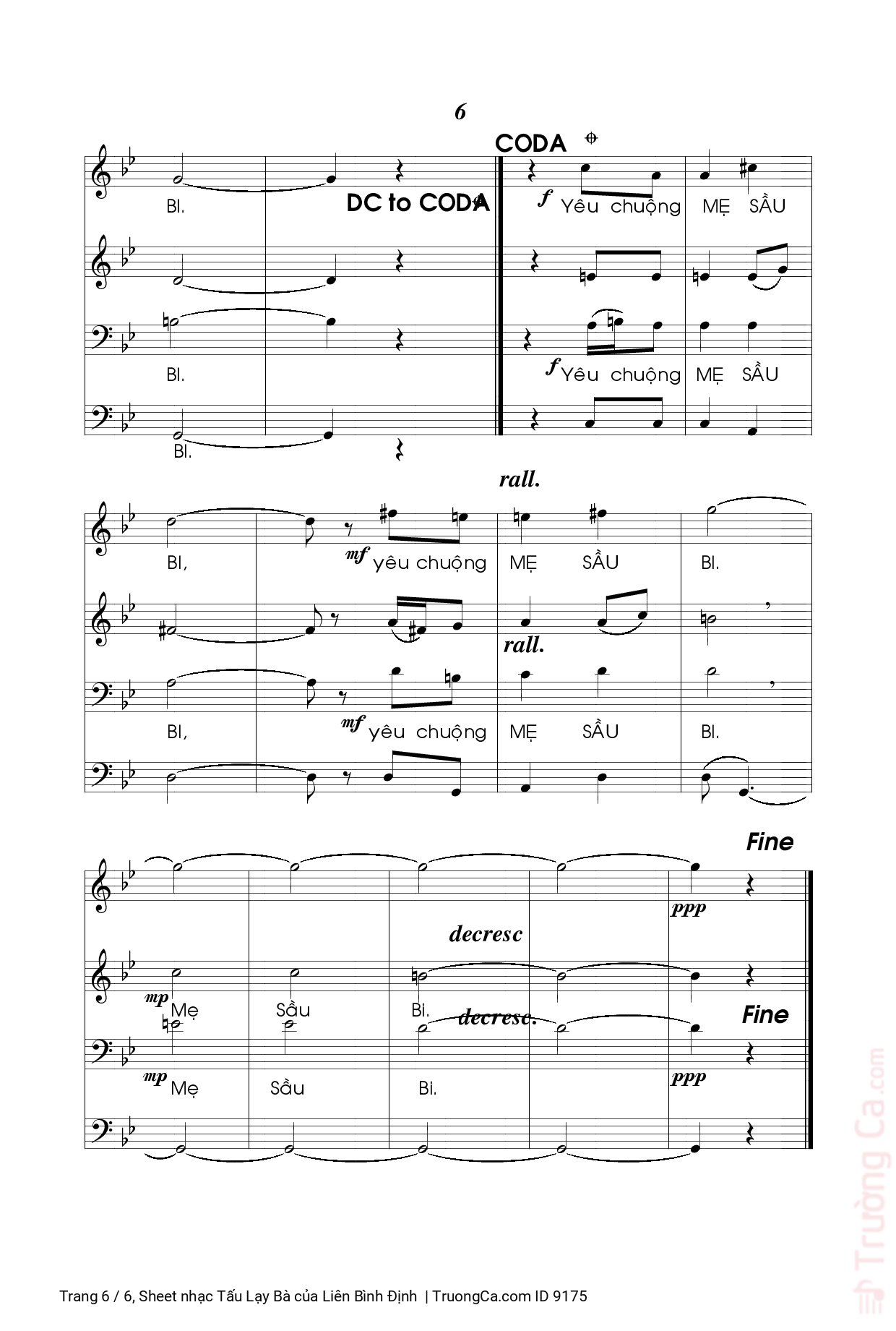 Page 6 of Sheet music PDF Tấu Lạy Bà - Liên Bình Định