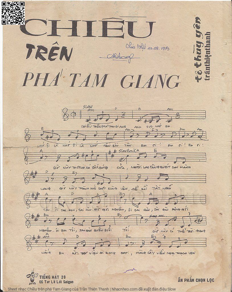 Page 2 of Sheet music PDF Chiều trên phá Tam Giang - Trần Thiện Thanh