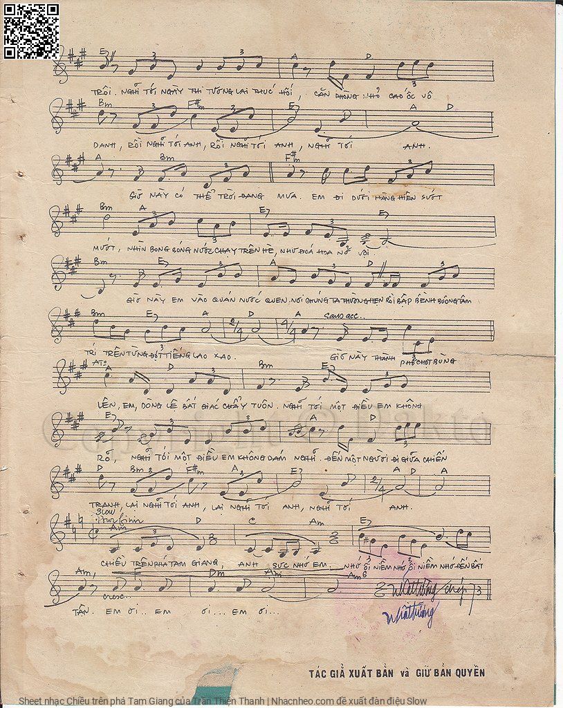 Page 3 of Sheet music PDF Chiều trên phá Tam Giang - Trần Thiện Thanh