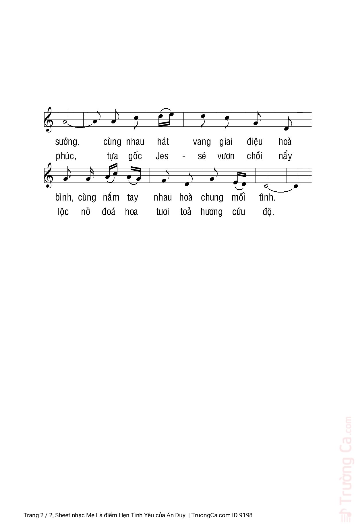 Page 2 of Sheet music PDF Mẹ Là điểm Hẹn Tình Yêu - Ân Duy