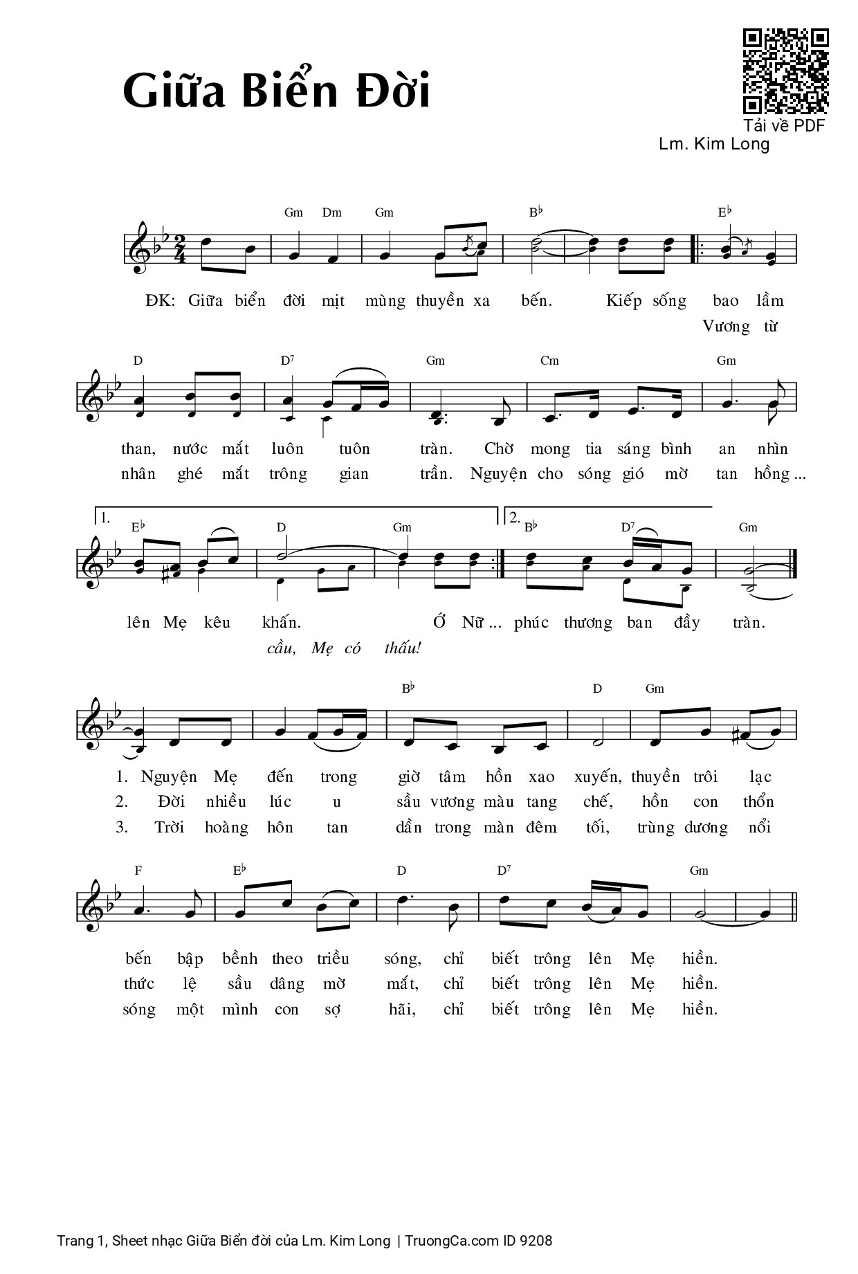 Sheet PDF of Giữa Biển đời