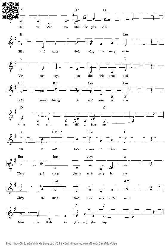 Page 2 of Sheet music PDF Chiều trên Vịnh Hạ Long - Võ Tá Hân