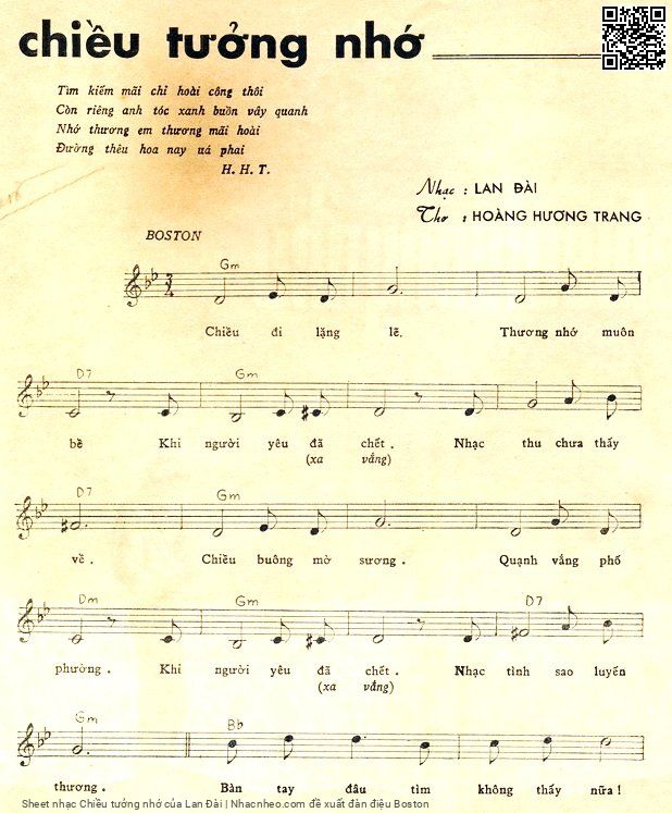 Page 2 of Sheet music PDF Chiều tưởng nhớ - Lan Đài