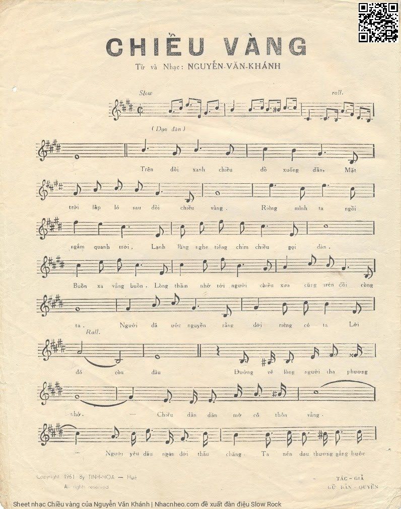 Sheet PDF of Chiều vàng - Nguyễn Văn Khánh