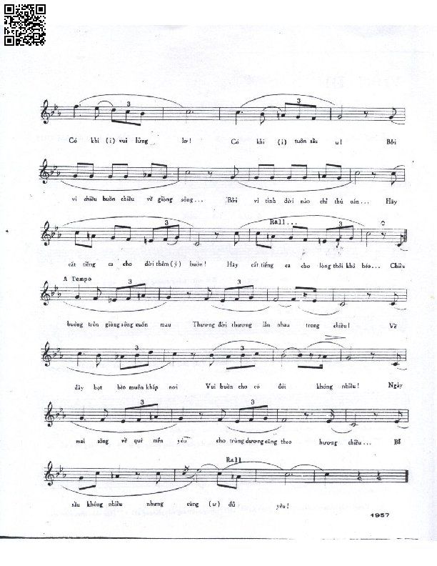 Page 2 of Sheet music PDF Chiều về trên sông - Phạm Duy