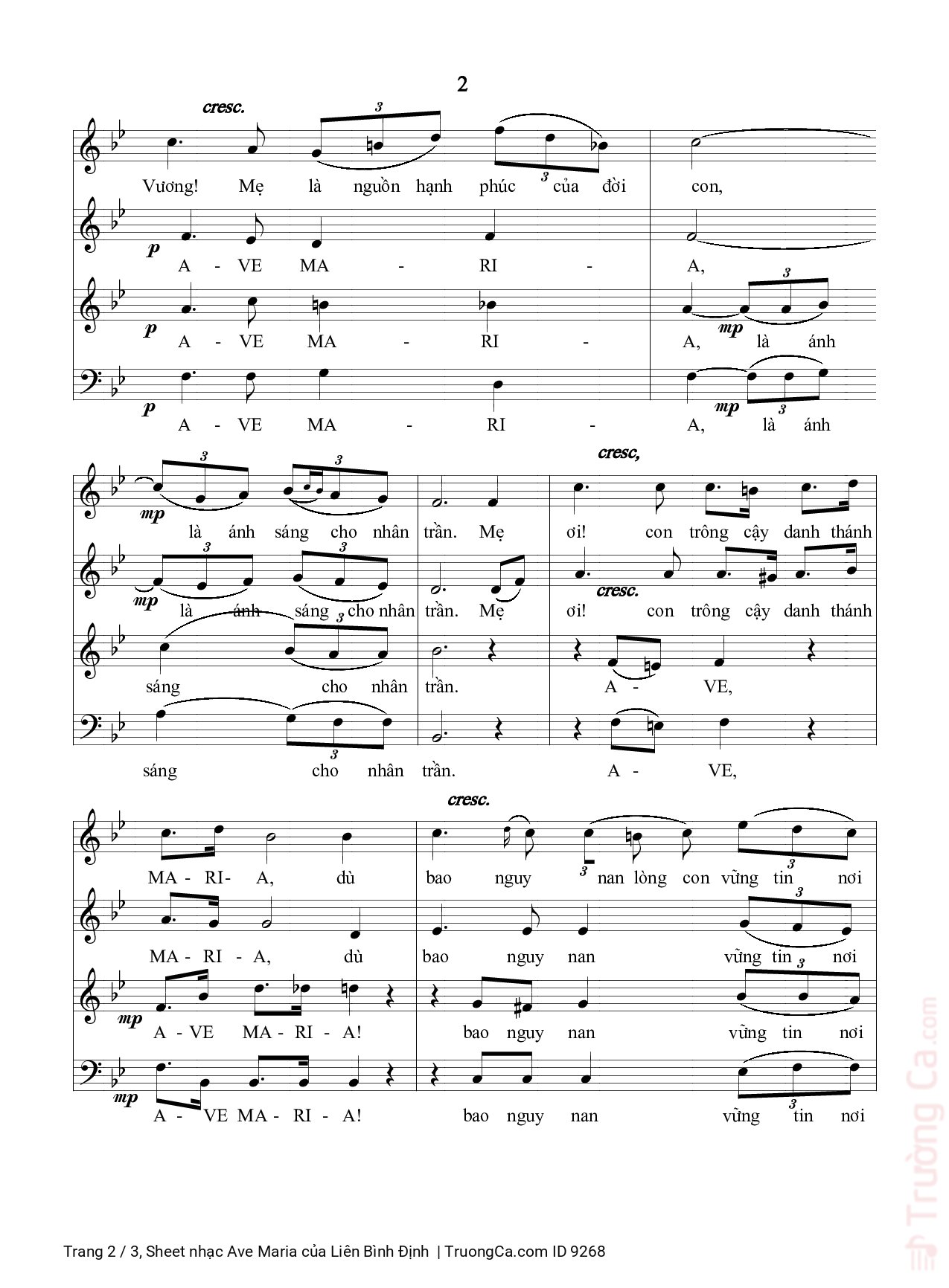 Nhạc Franz Schubert lời amp hòa âm Liên Bình Định, Trang 2