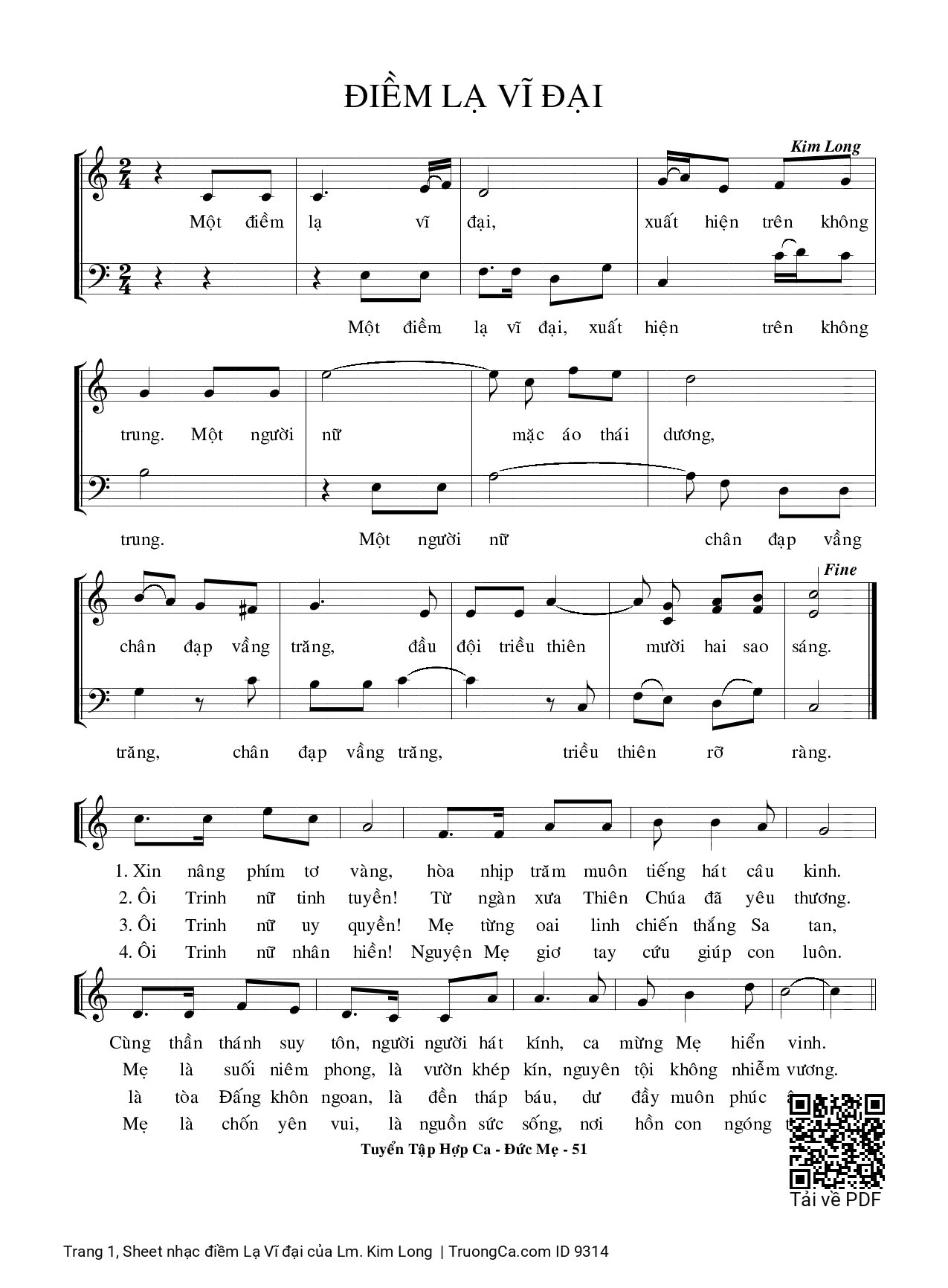 Sheet PDF of điềm Lạ Vĩ đại