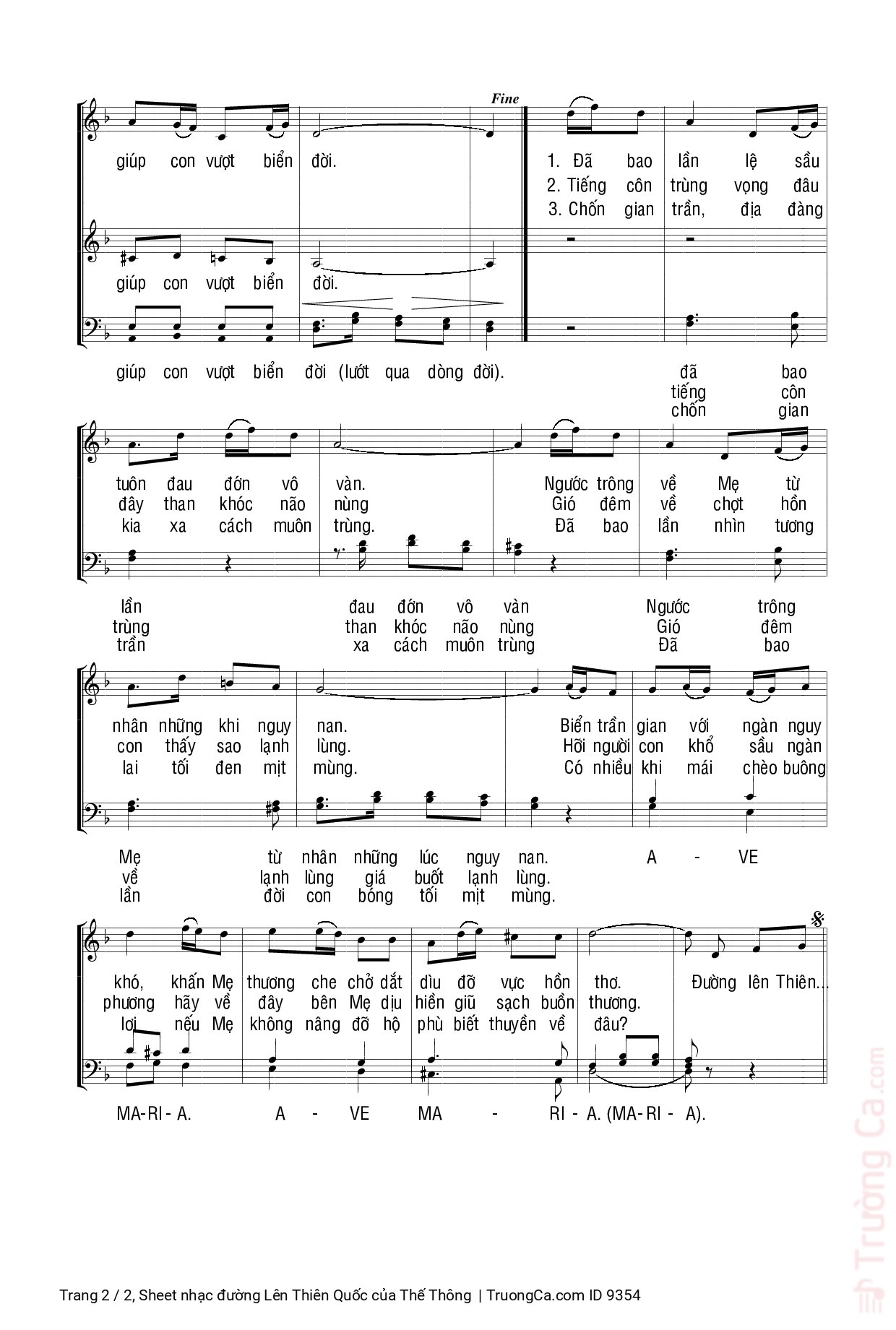 Page 2 of Sheet music PDF đường Lên Thiên Quốc - Thế Thông