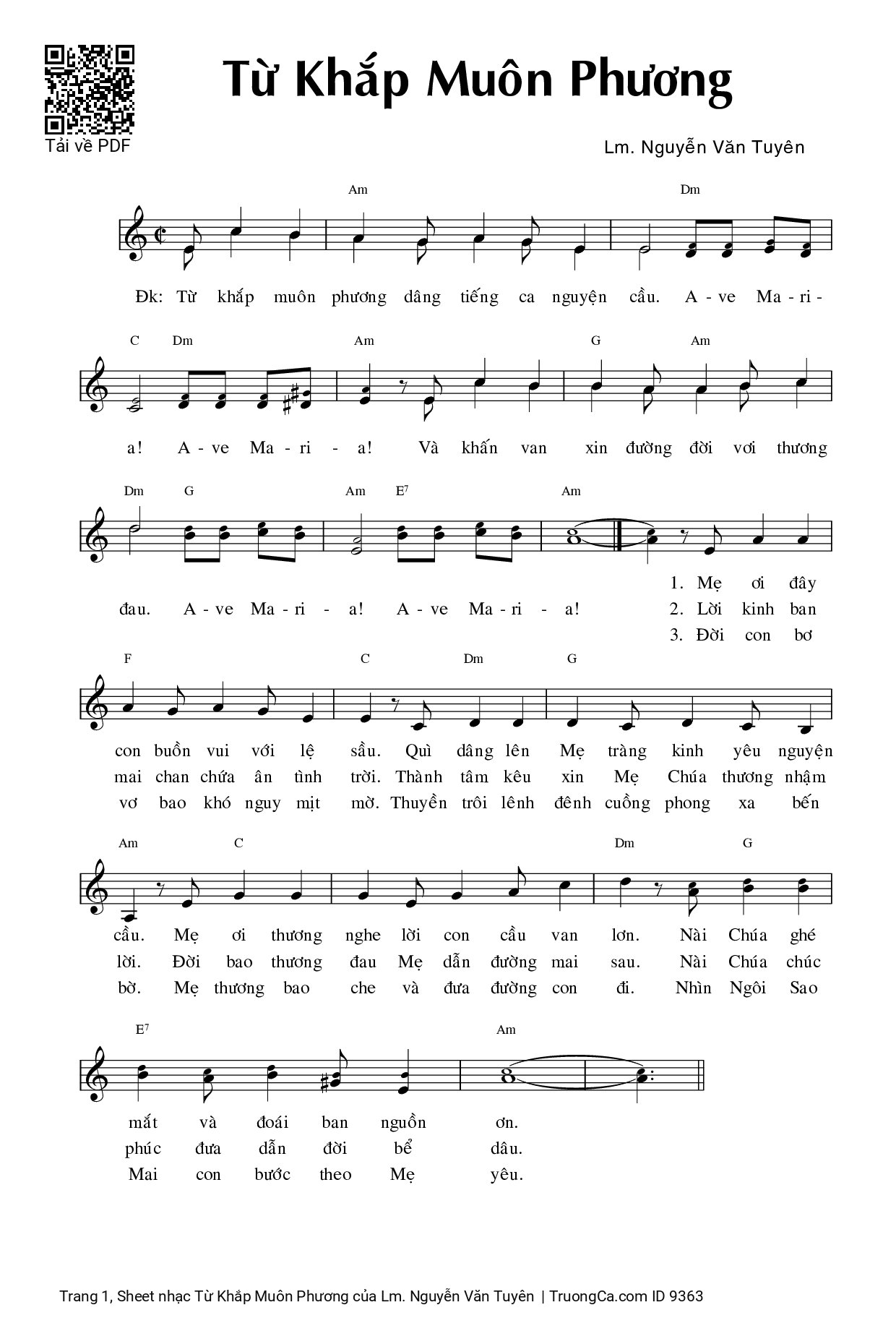 Sheet PDF of Từ Khắp Muôn Phương