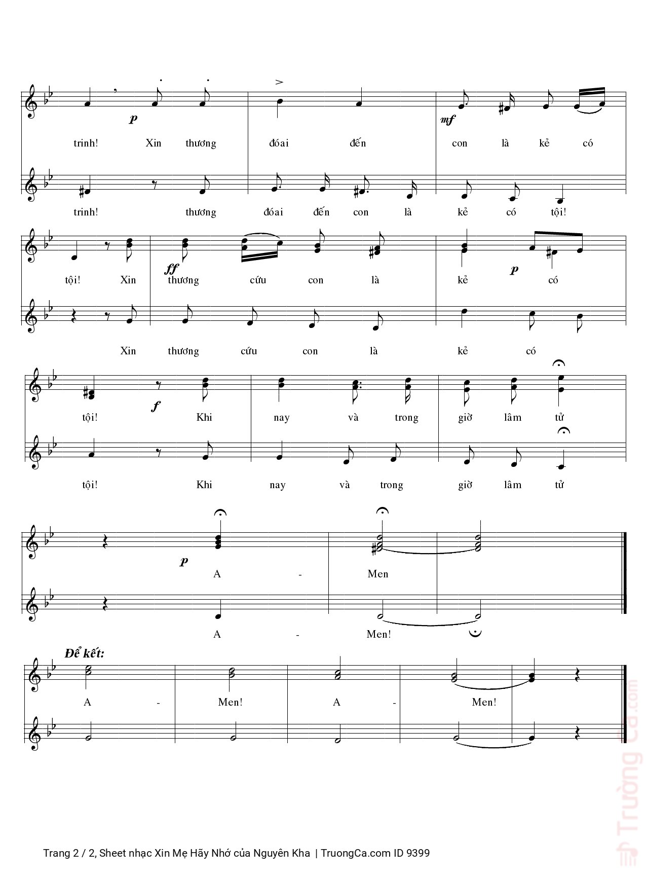 Lạy Thánh Nữ Đồng Trinh Xin hãy nhớ xưa nay chưa từng có ai khẩn cầu mà Mẹ không thương giúp, Trang 2