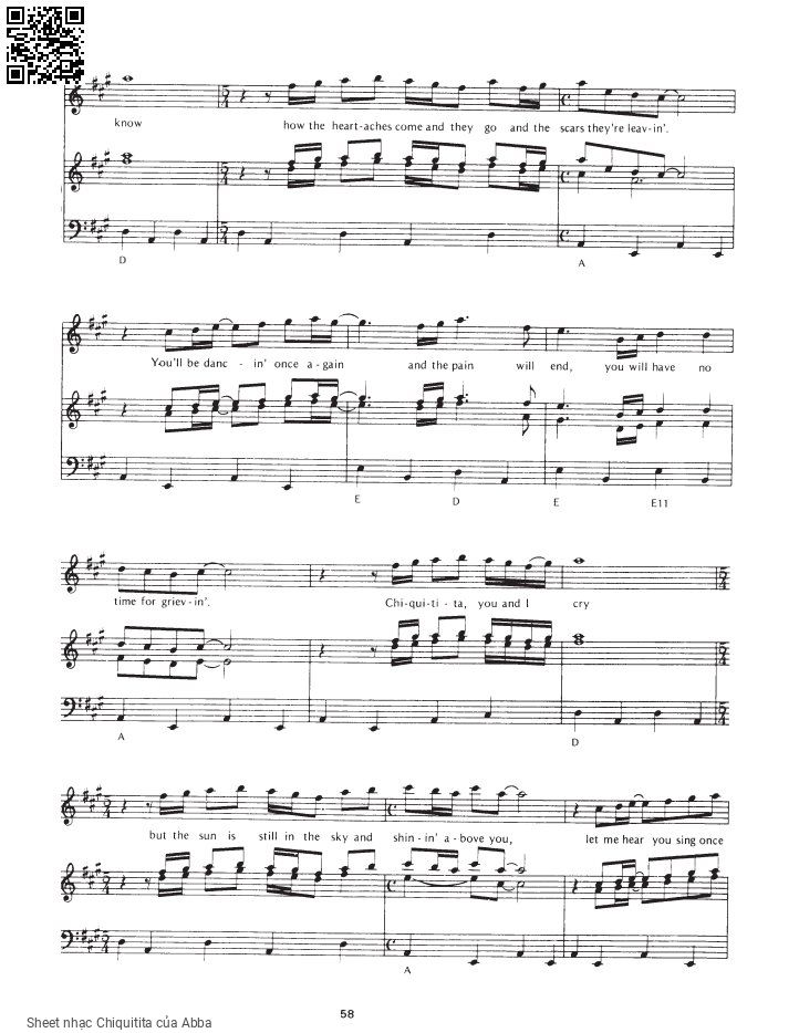 Page 3 of Sheet music PDF Chiquitita - Abba