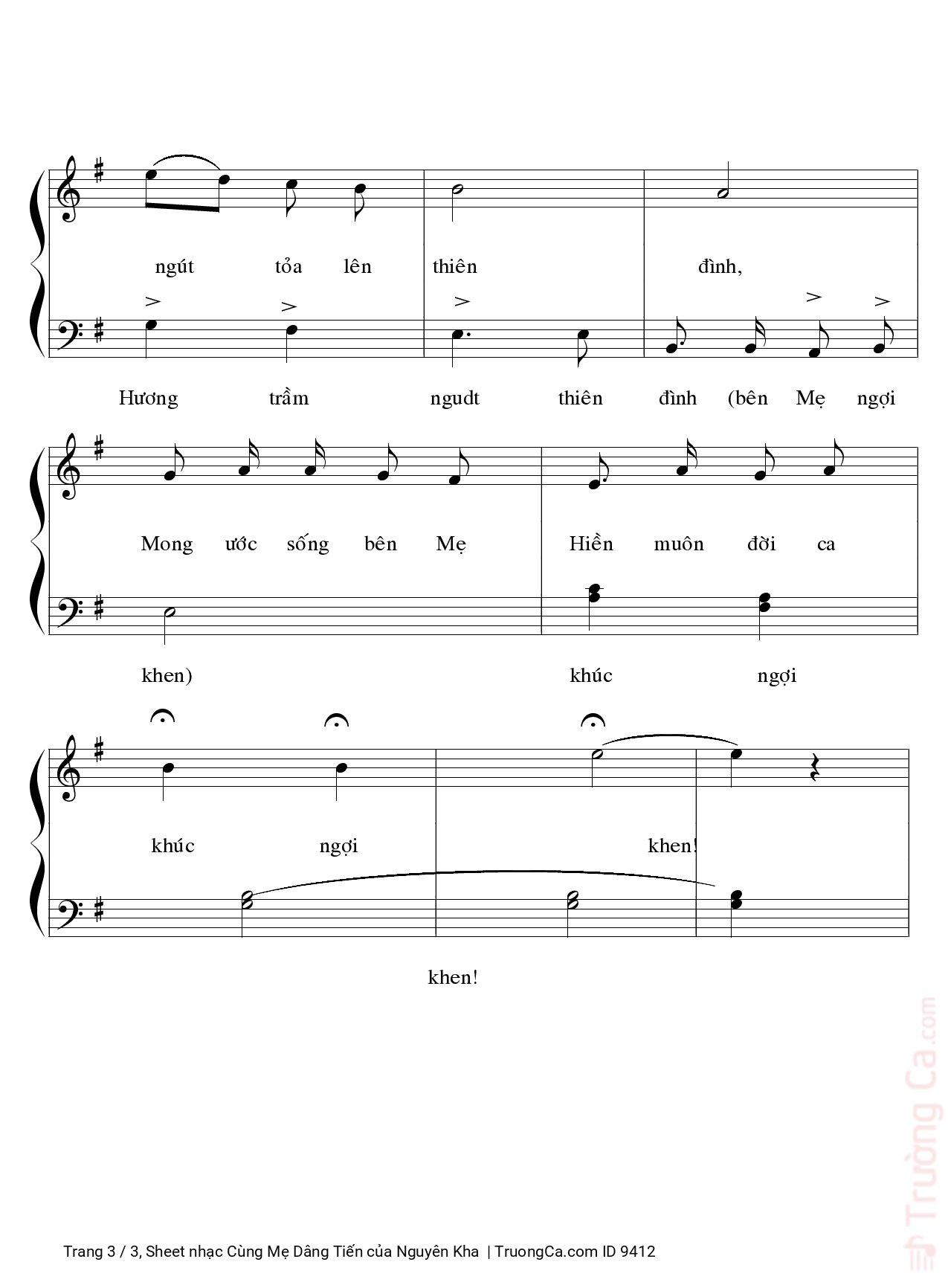 Page 3 of Sheet music PDF Cùng Mẹ Dâng Tiến - Nguyên Kha