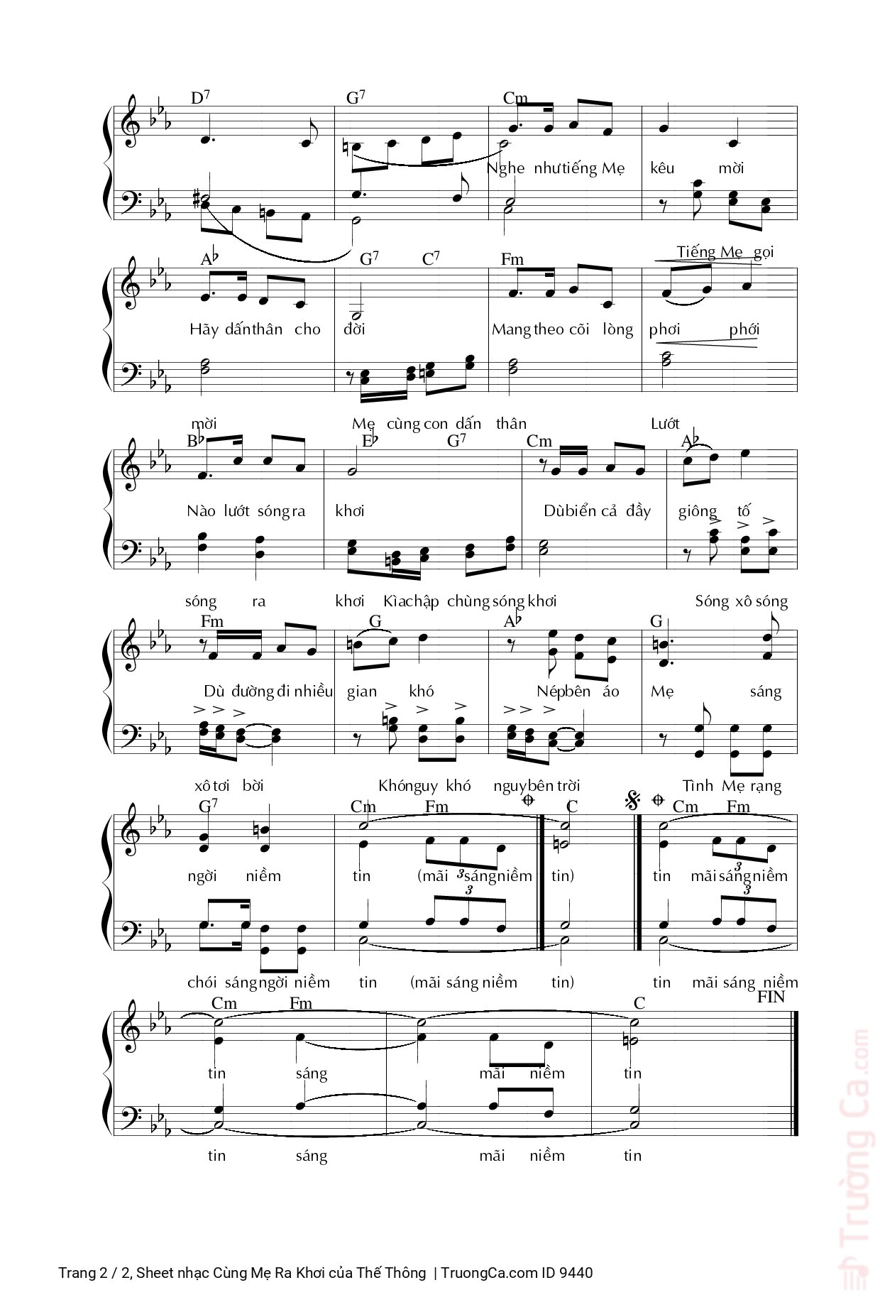 Page 2 of Sheet music PDF Cùng Mẹ Ra Khơi - Thế Thông