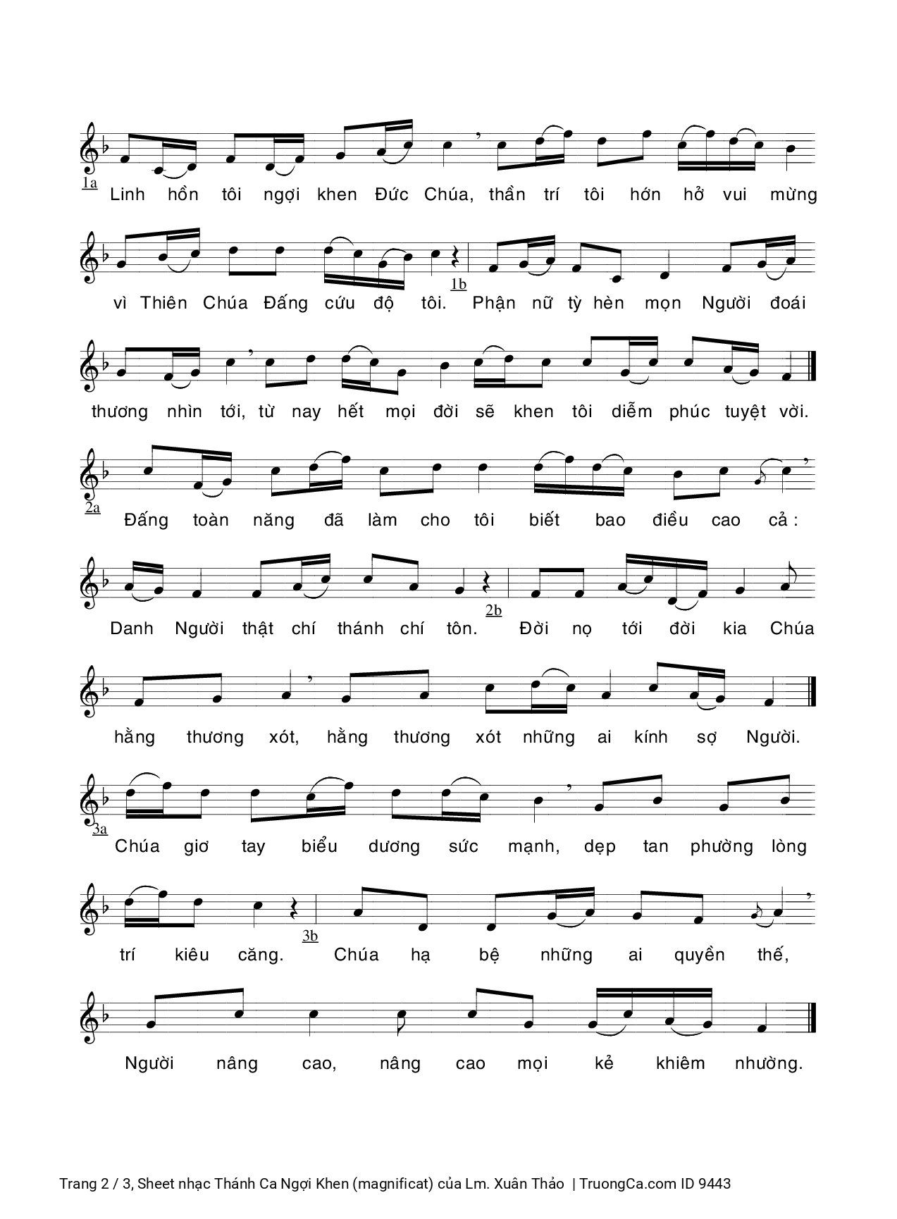 Page 2 of Sheet music PDF Thánh Ca Ngợi Khen (magnificat) - Lm. Xuân Thảo