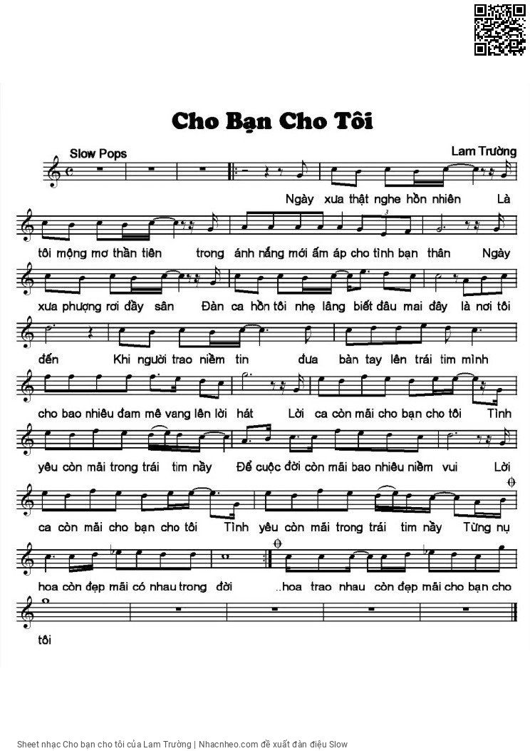 Sheet PDF of Cho bạn cho tôi