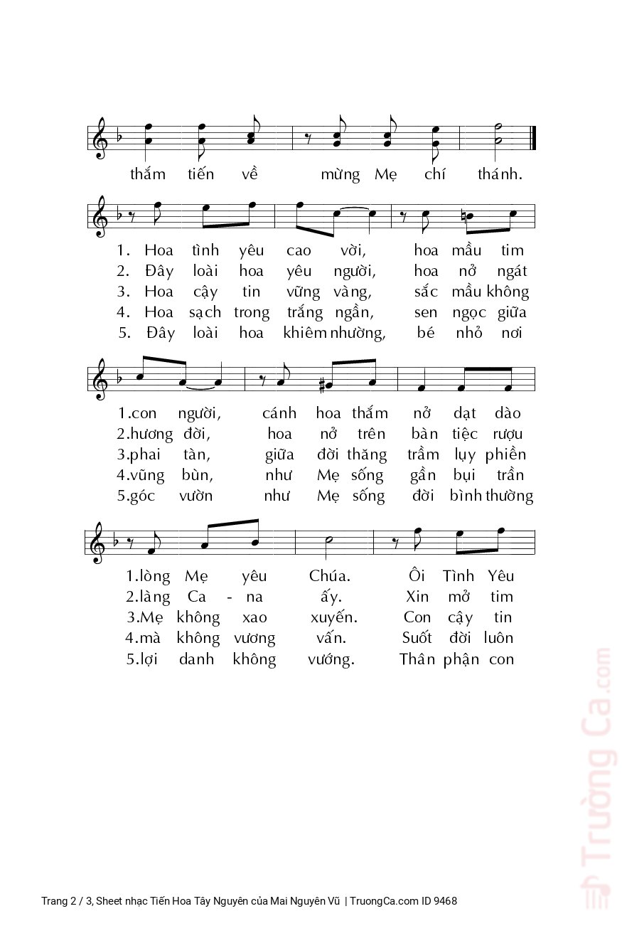 Rộn ràng mùa hoa Ngạt ngào hồn ta ngàn vạn nụ hoa hé cười trên cánh đồng xa, Trang 2