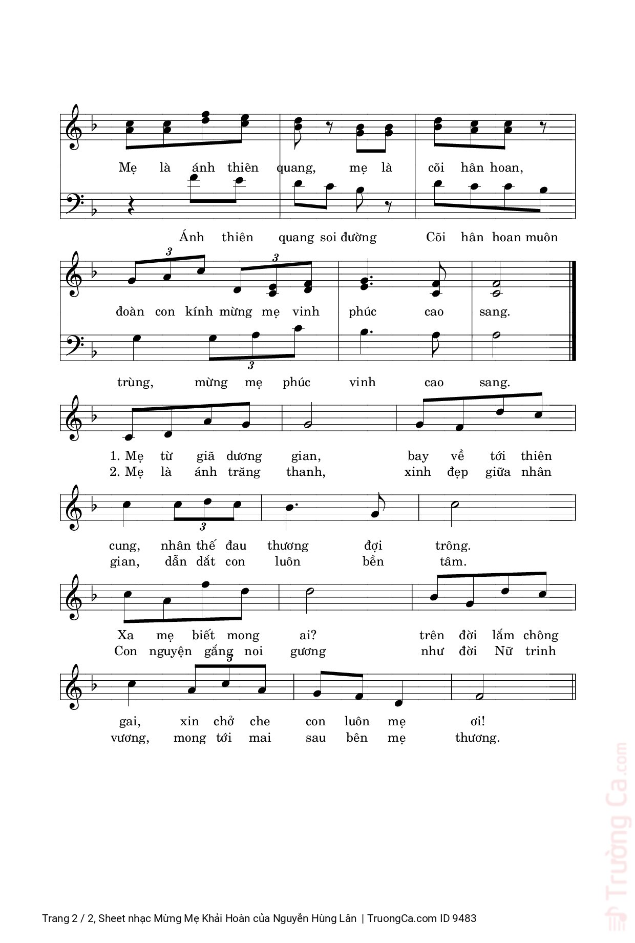 Trên không trung lừng vang rộn ràng tiếng ca mừng Mẹ hiển vinh, Trang 2