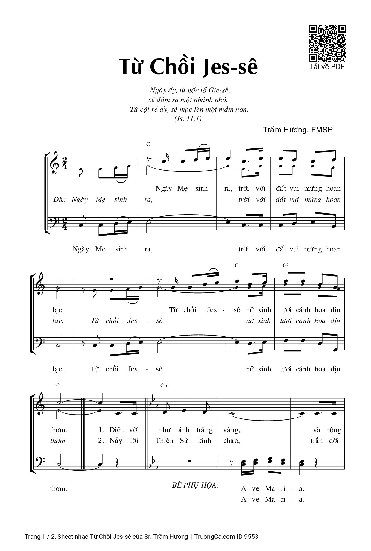 Sheet PDF of Từ Chồi Jes-sê