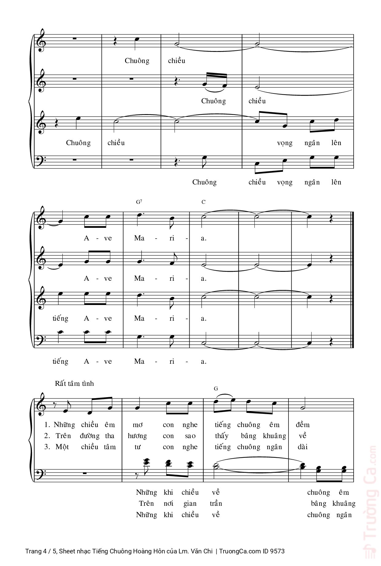 Page 4 of Sheet music PDF Tiếng Chuông Hoàng Hôn - Lm. Văn Chi