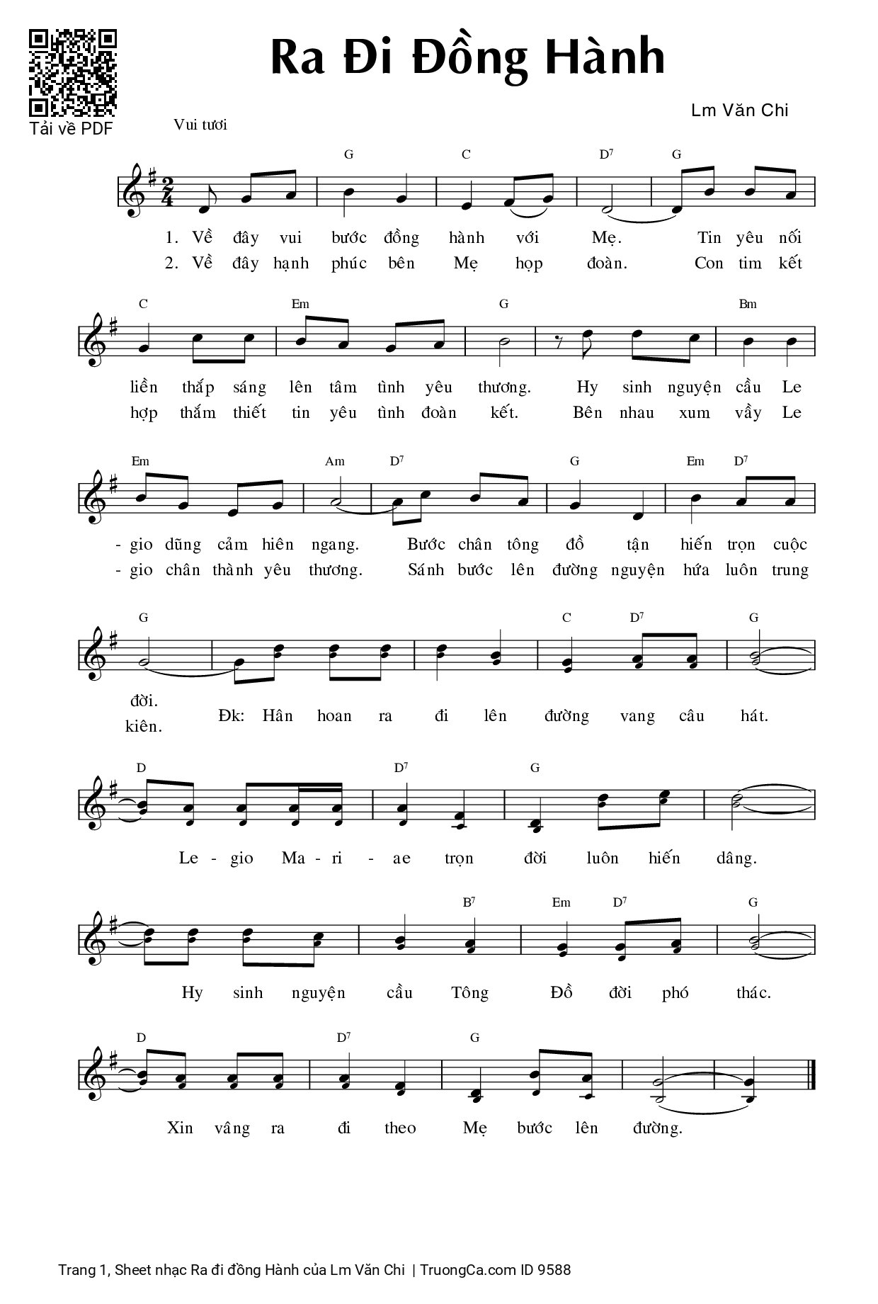 Sheet PDF of Ra đi đồng Hành