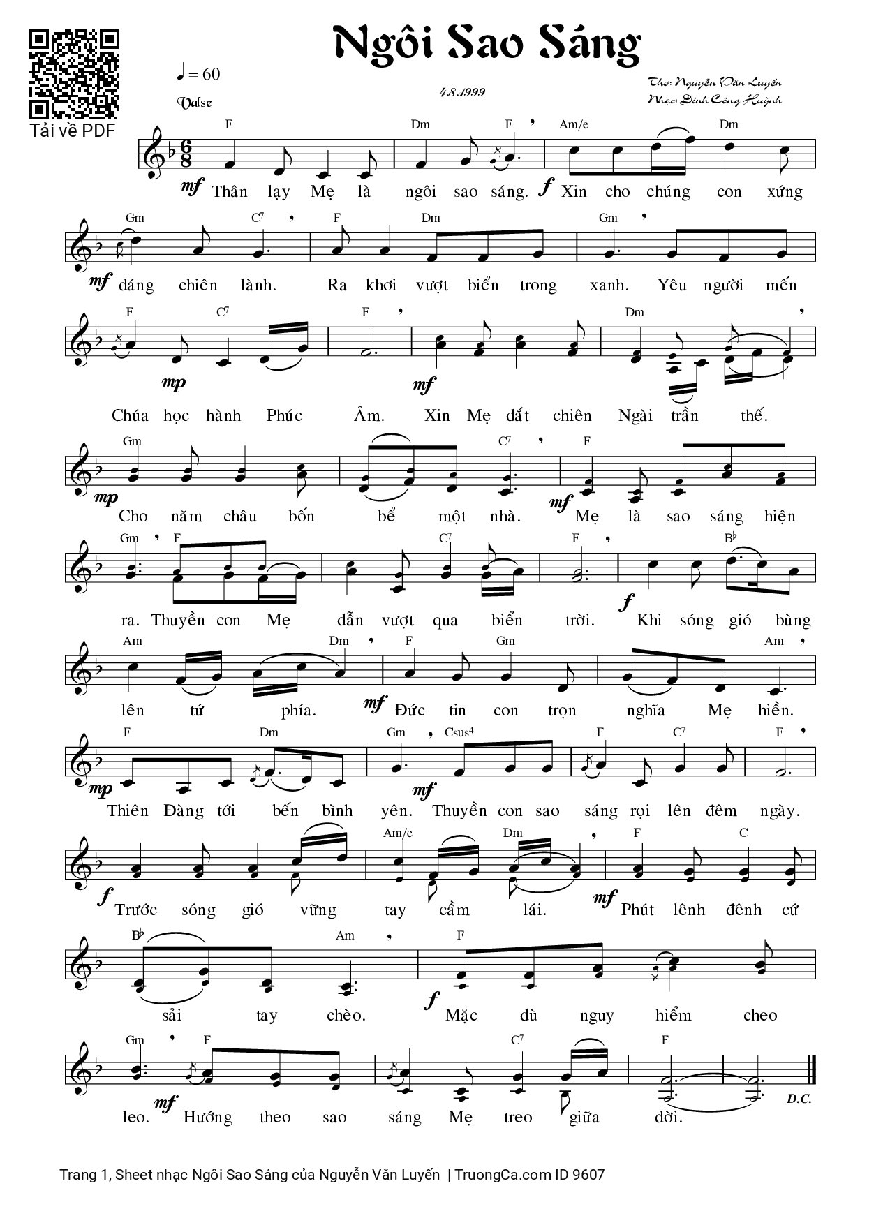 Sheet PDF of Ngôi Sao Sáng