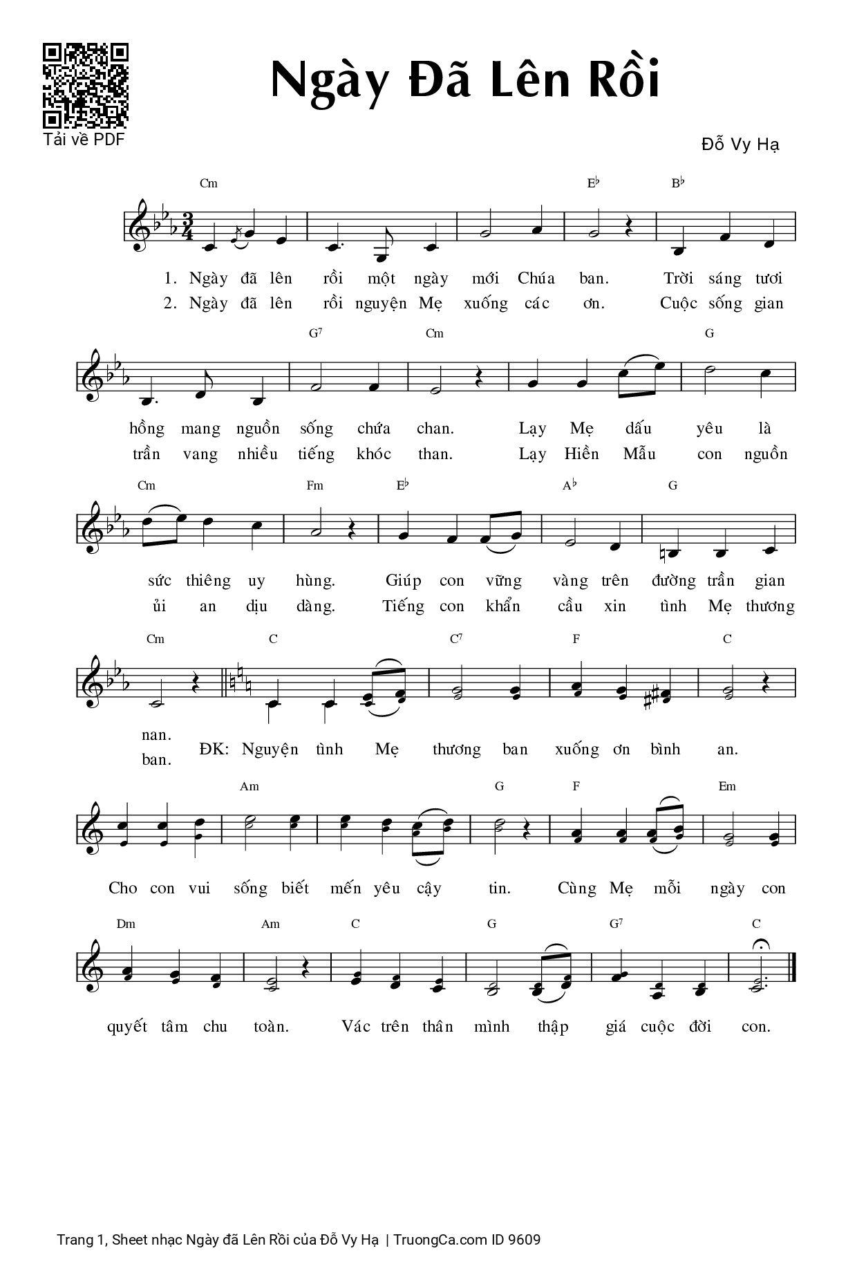 Sheet PDF of Ngày đã Lên Rồi