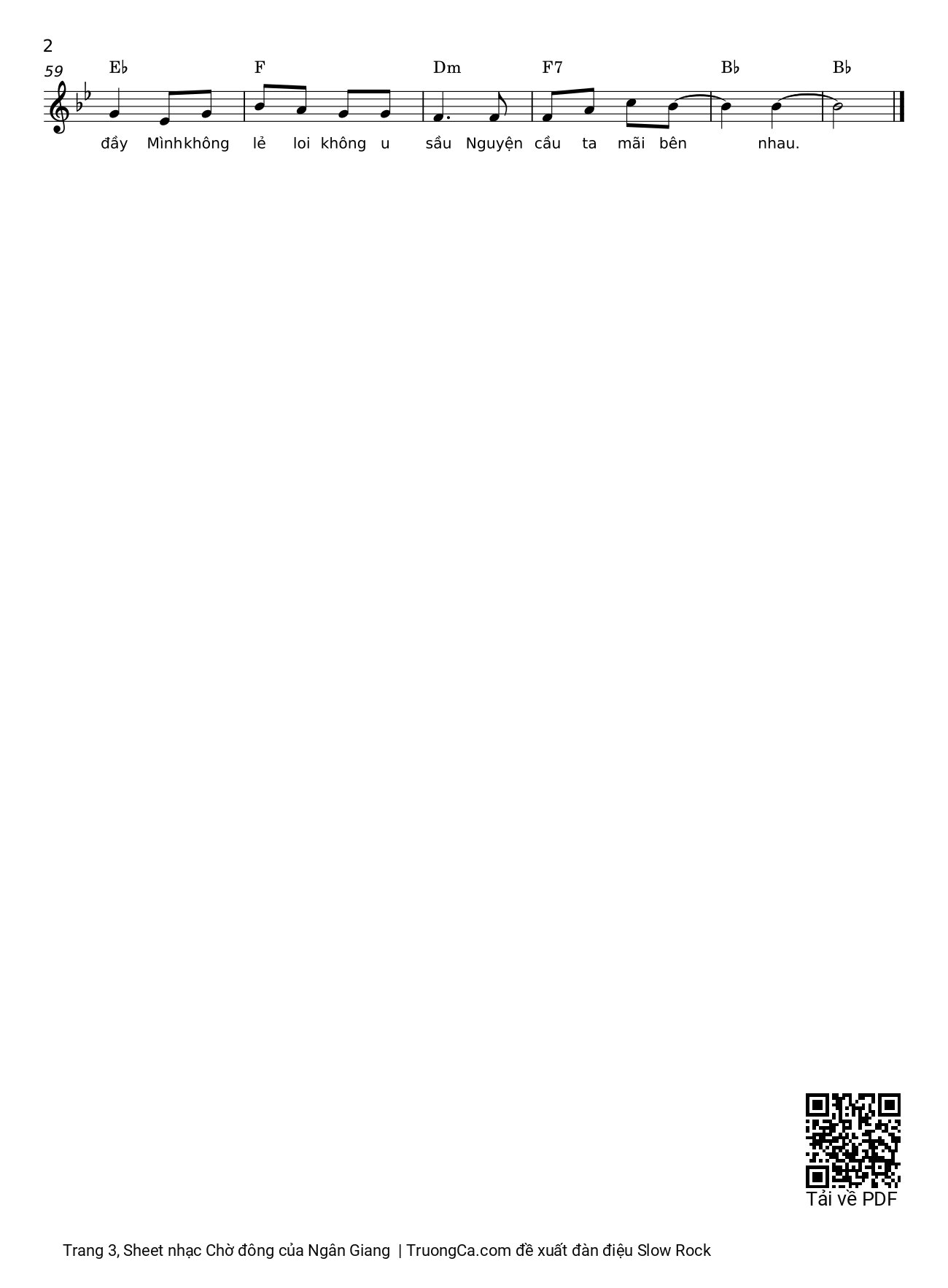 Page 3 of Sheet music PDF Chờ đông - Ngân Giang