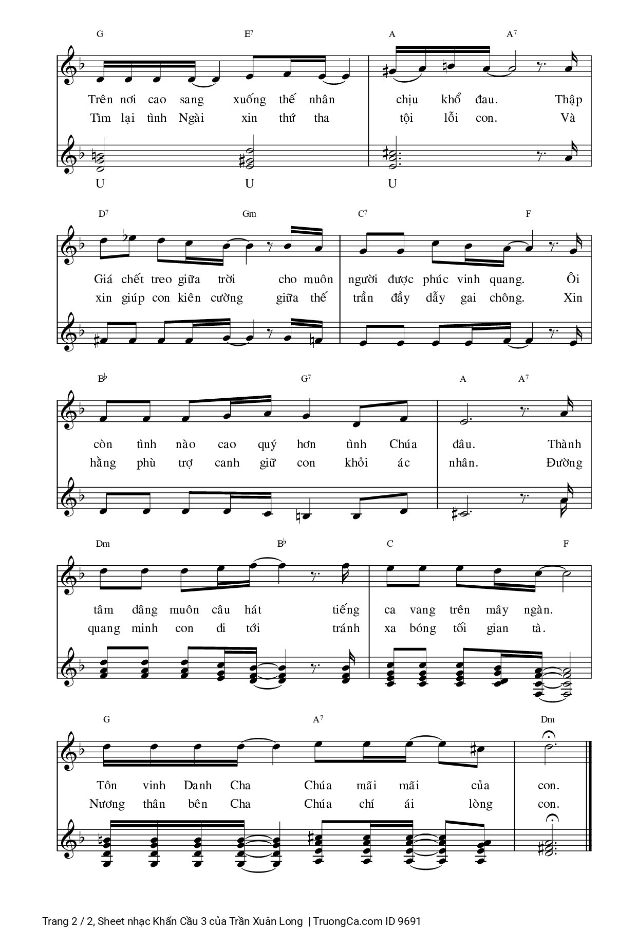Page 2 of Sheet music PDF Khẩn Cầu 3 - Trần Xuân Long