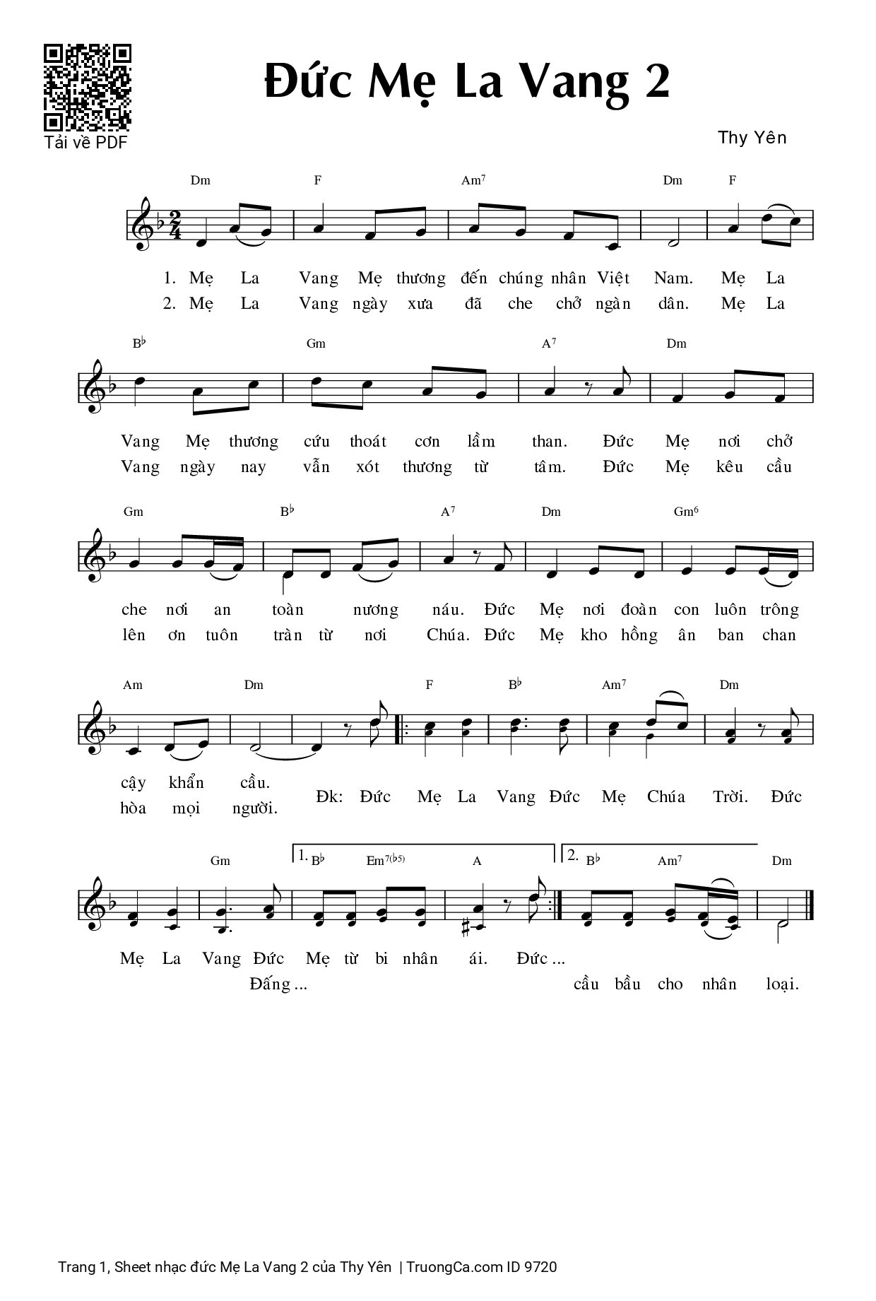 Sheet PDF of đức Mẹ La Vang 2