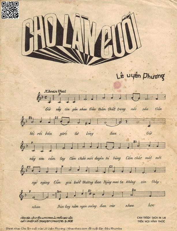 Page 2 of Sheet music PDF Cho lần cuối - Lê Uyên Phương
